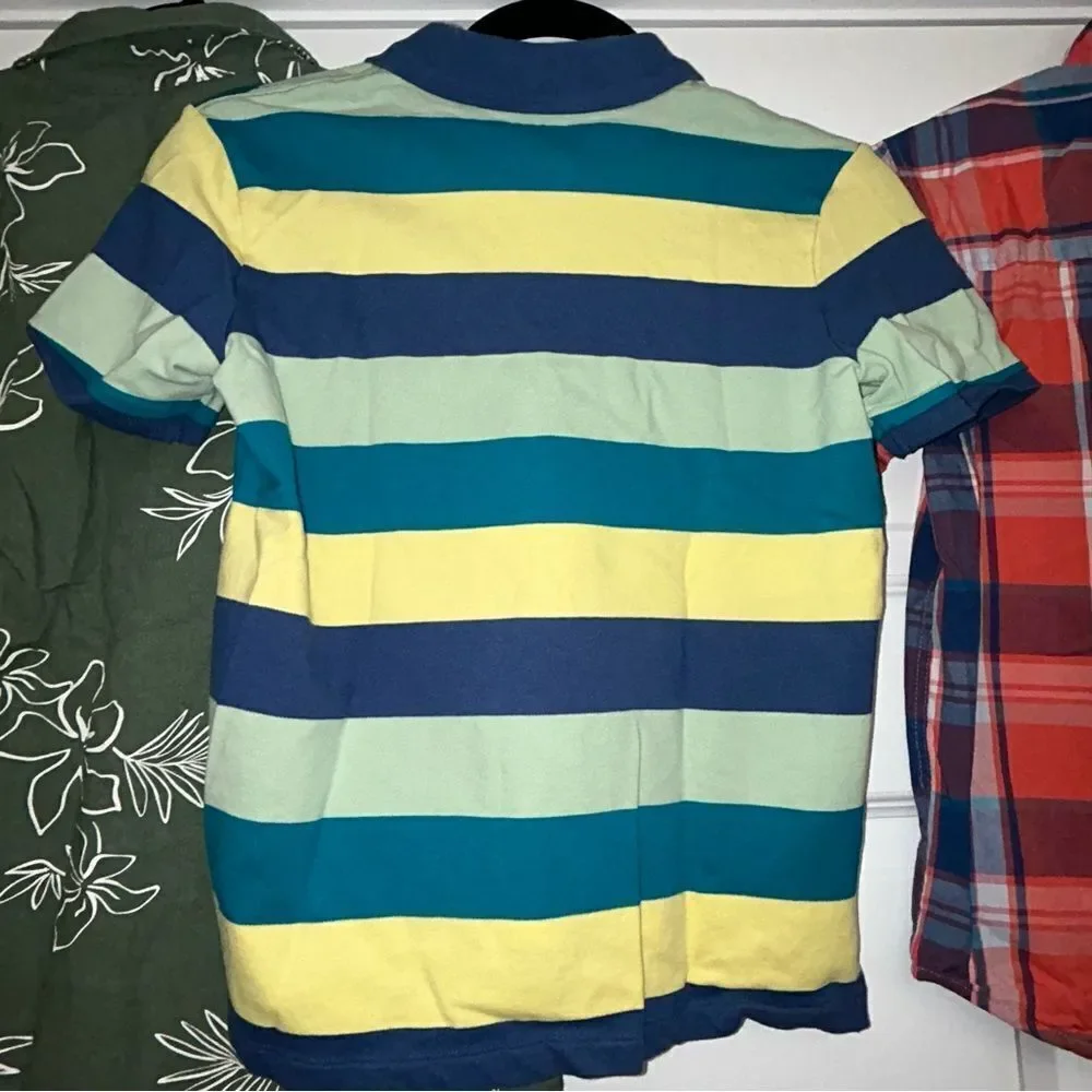 Old Navy Boys’ Plaid Stripe Floral Print Polo Button Down Shirt Lot of 4